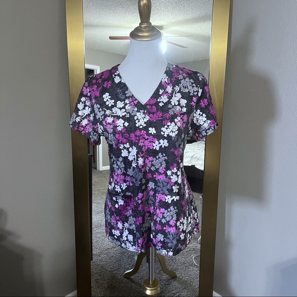 MED COUTURE tangled flowers Valerie print top - Picture 2 of 6